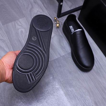 Berluti Casual Leather Slip-On Shoes with Elastic Panels - Image 9