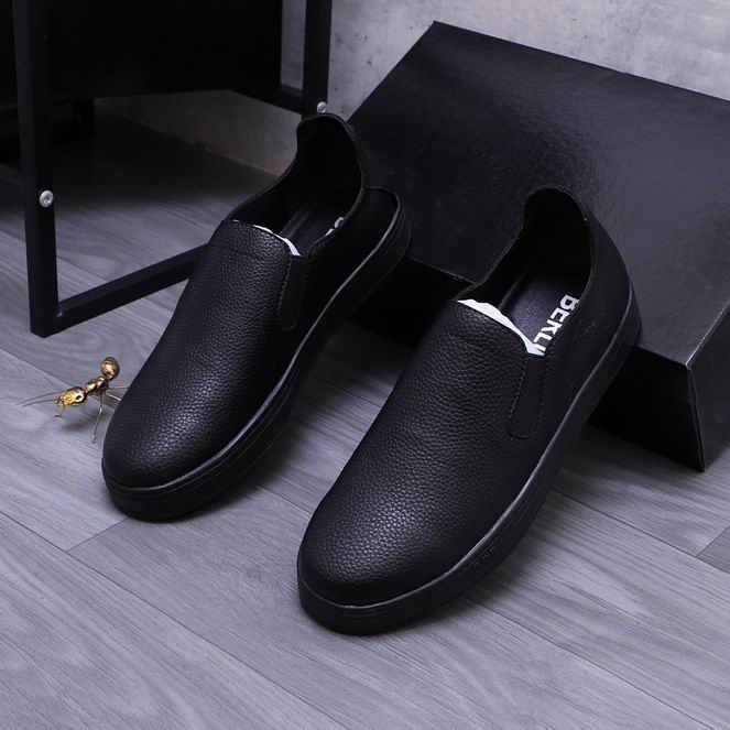 Berluti Casual Leather Slip-On Shoes with Elastic Panels