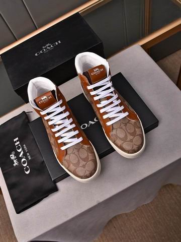 Coach Clip High-Top Monogram Sneakers in Brown - Image 5