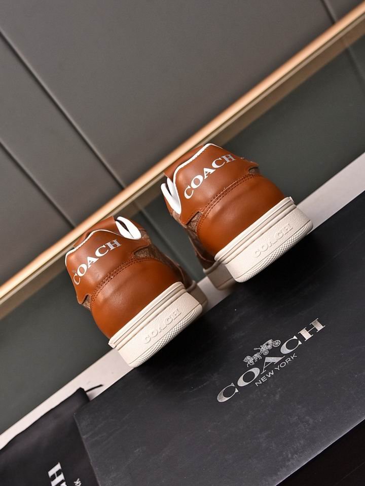 Coach Low-Top Monogram Sneakers in Brown and Beige - Image 6