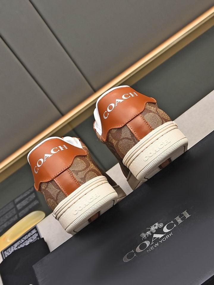 Coach Low-Top Monogram Sneakers in Brown and Beige - Image 5
