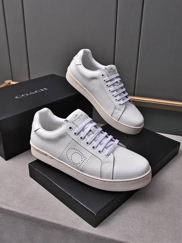 Coach White Leather Low-Top Sneakers - Image 4