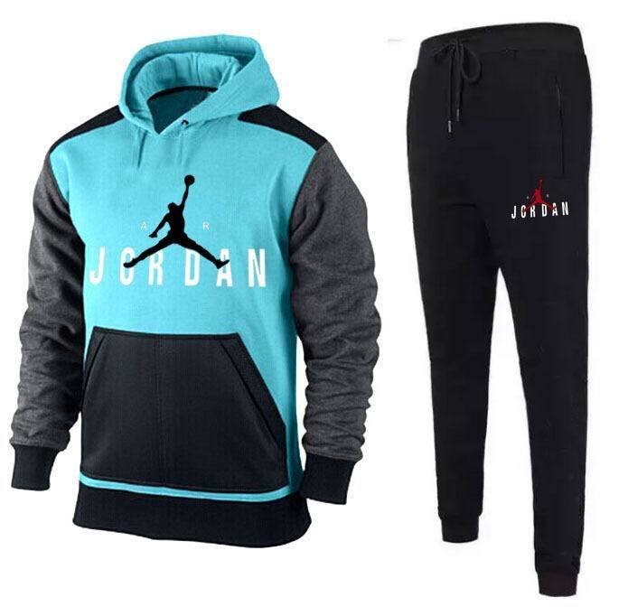 Jordan Color Block Hoodie & Sweatpants Tracksuit - Image 9