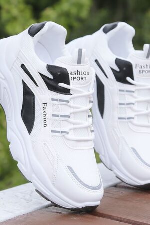 Modern Lace-Up Sneakers - Waterproof & Breathable Options