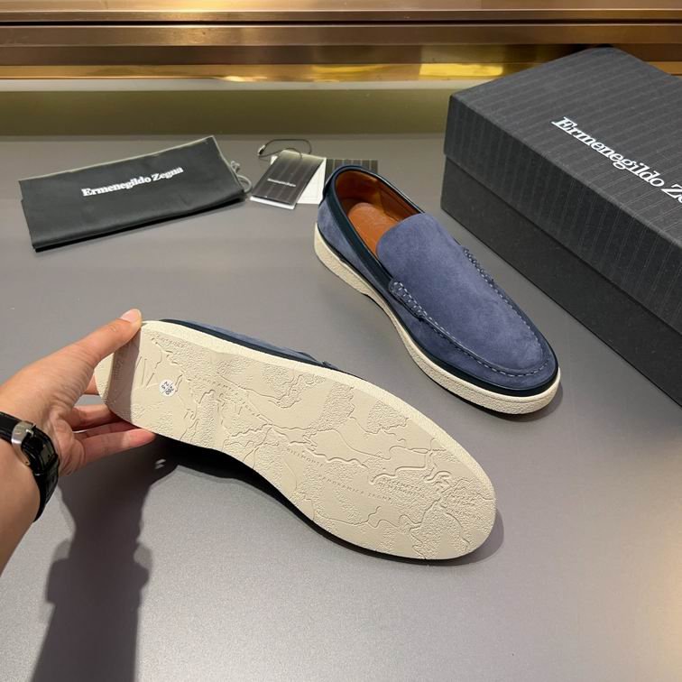 Navy Blue Suede Slip-On Loafers - Image 6