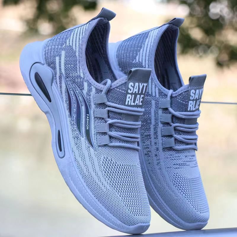 Strapped Knit Fashion Sneakers - Modern Design
