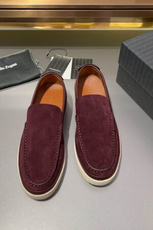 Luxurious Burgundy Suede Slip-On Men's Loafers