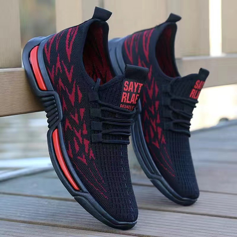 Zigzag Knit Strap Sneakers - Modern Pattern - Image 2