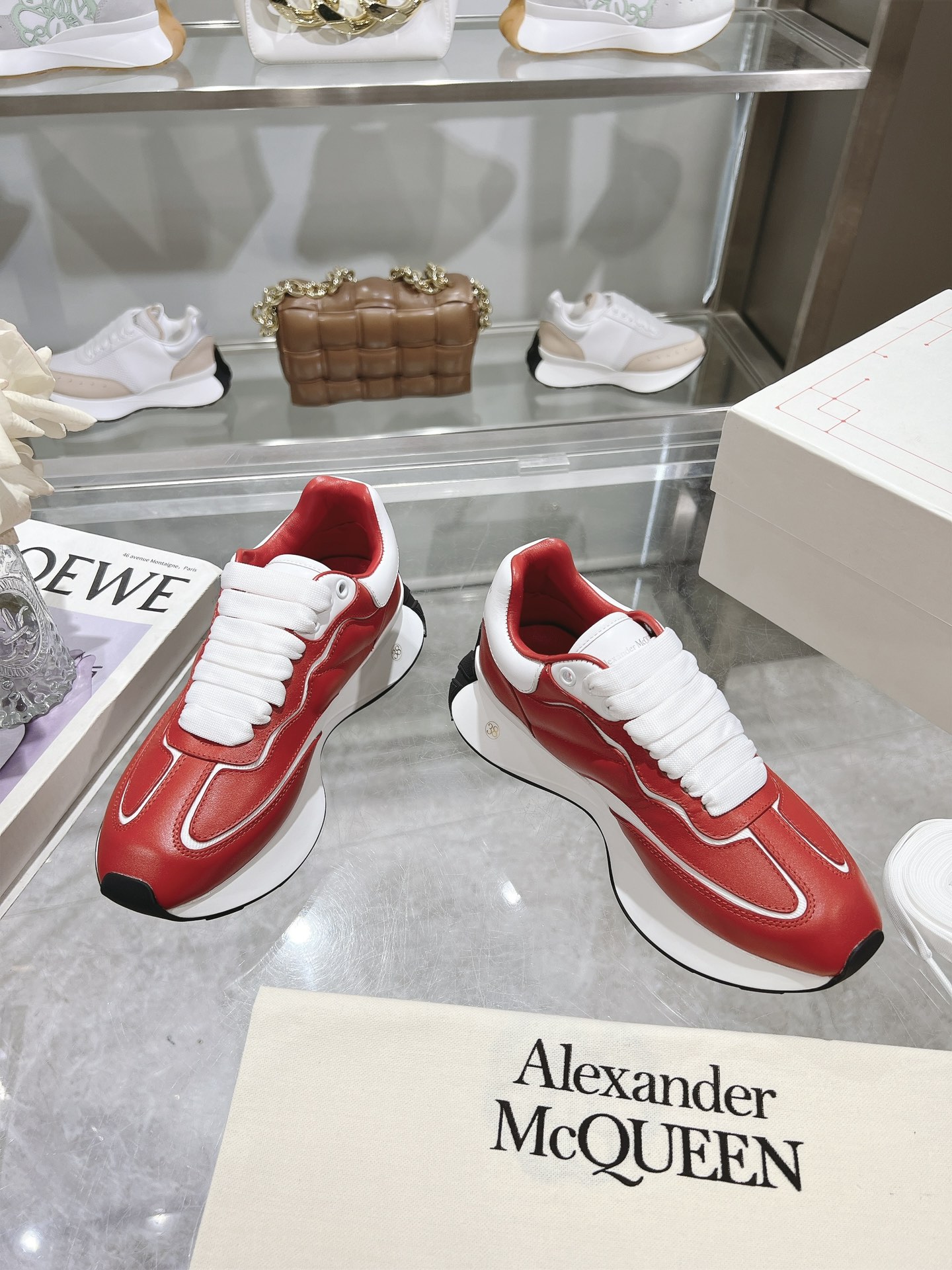 Alexander McQueen-Inspired Red Leather Sprint Runners - Image 5