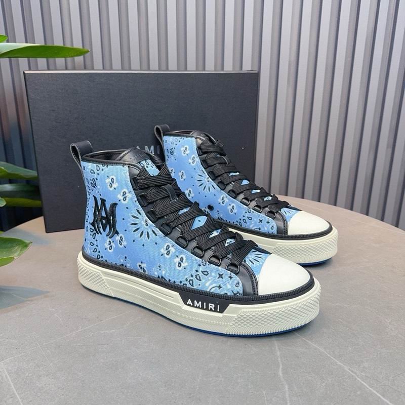 Amiri Court High Bandana Print High-Top Sneakers in Blue - Image 6
