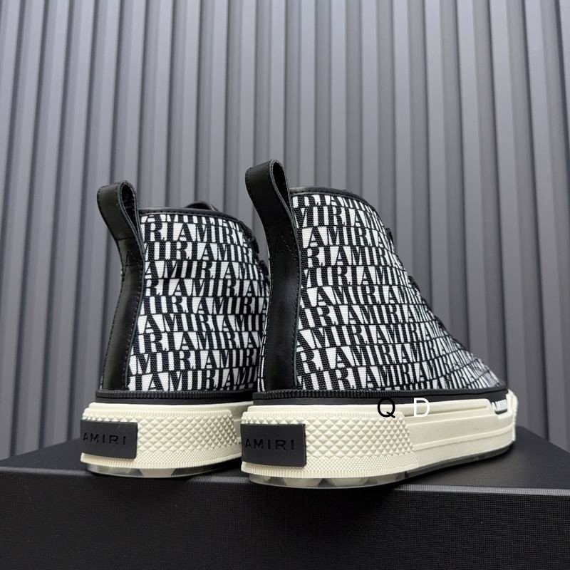 Amiri Court High-Top Sneakers in Black and White - Image 4