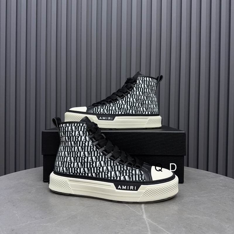 Amiri Court High-Top Sneakers in Black and White - Image 3
