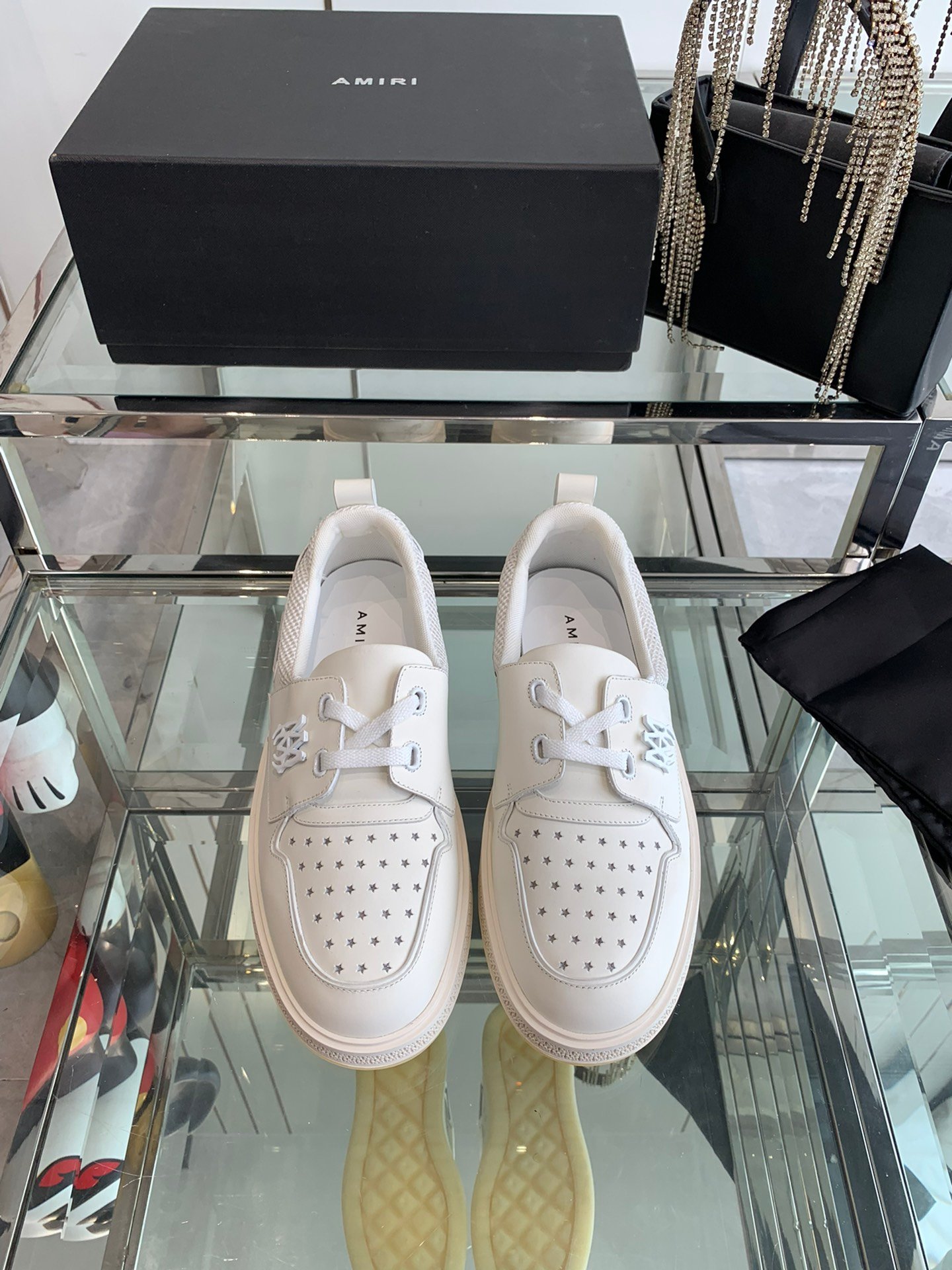 Amiri MA-1 Lace-Up Sneakers in White Leather