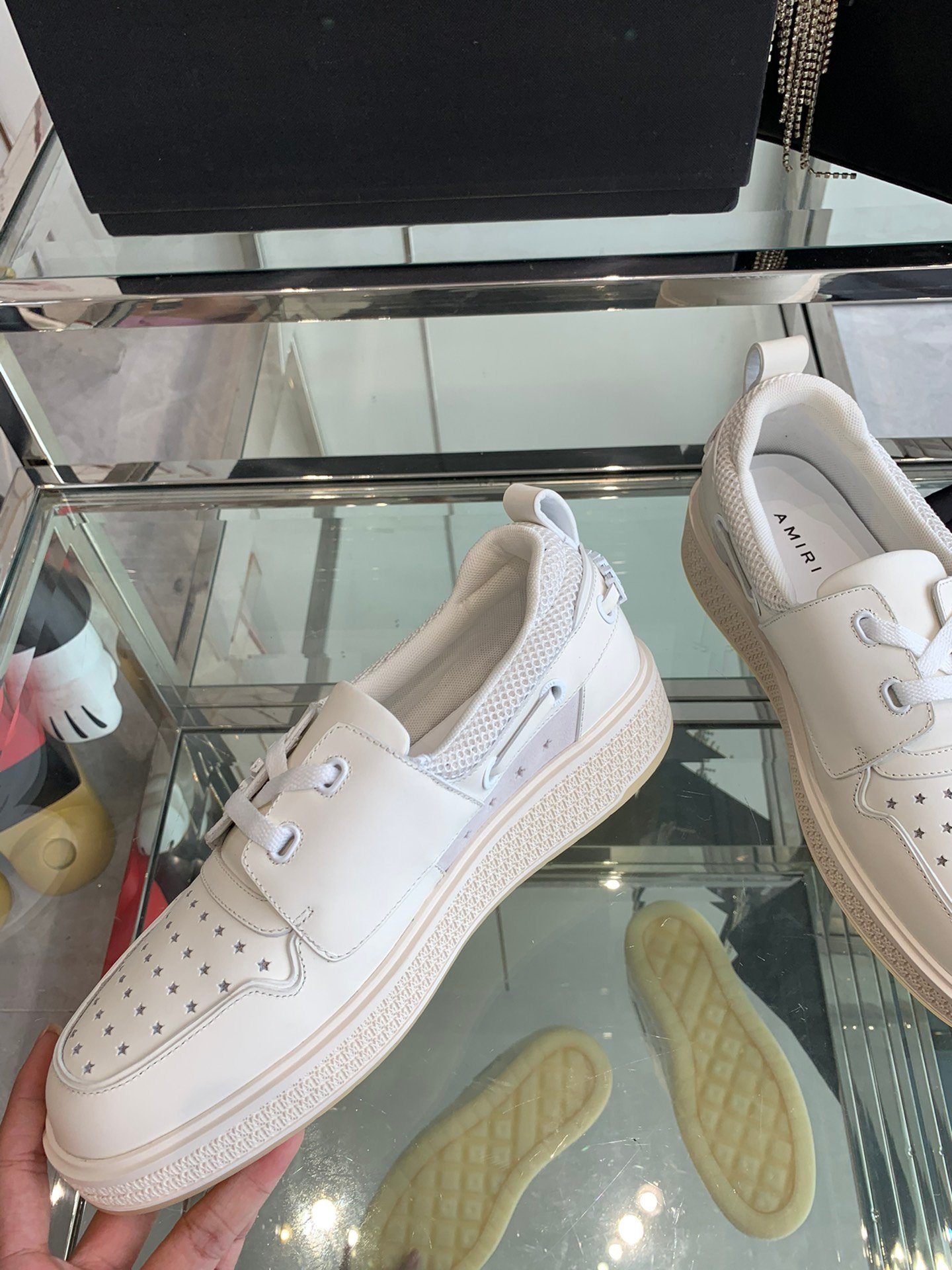 Amiri MA-1 Lace-Up Sneakers in White Leather - Image 5