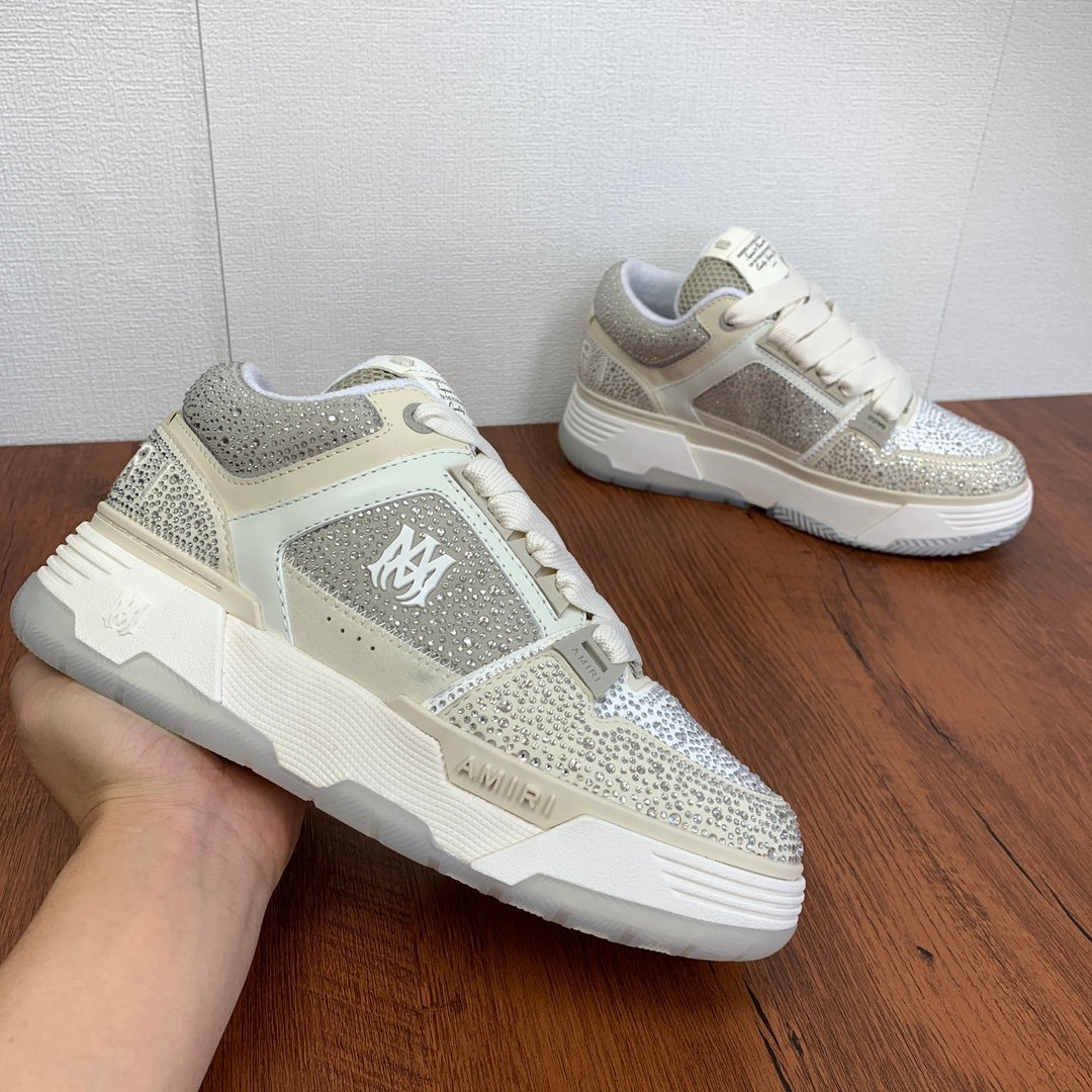 Amiri MA-1 Low-Top Sneakers in Black and White Leather - Image 5