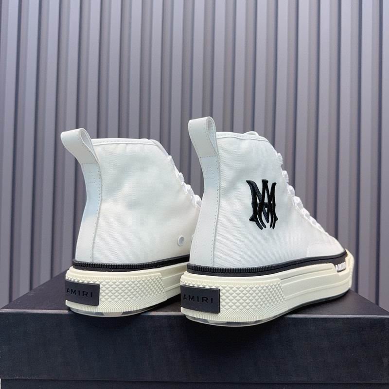Amiri MA Court High-Top Sneakers in White with Black Logo - Image 4