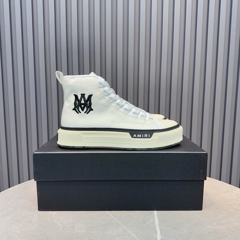 Amiri MA Court High-Top Sneakers in White with Black Logo
