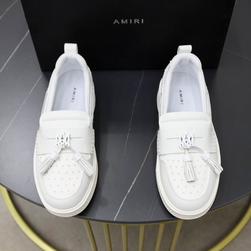 Amiri MA Tassel Hybrid Loafers in Pristine White Leather.