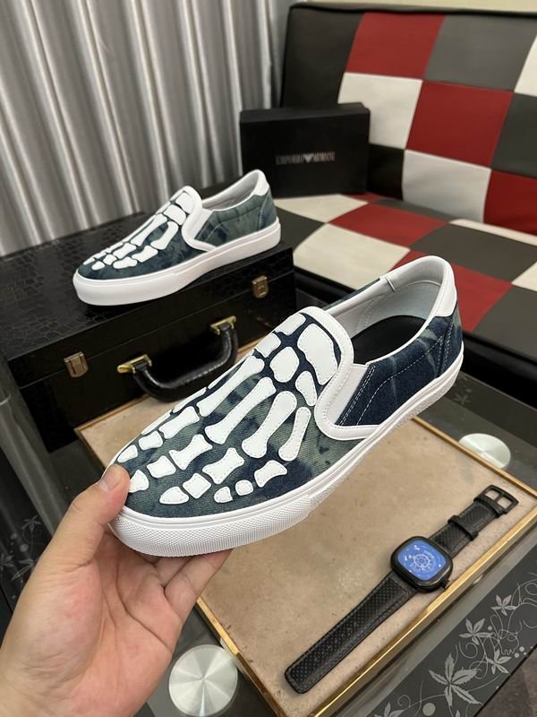 Amiri Skel Toe Slip-On Sneakers in Blue with White Skeleton - Image 5