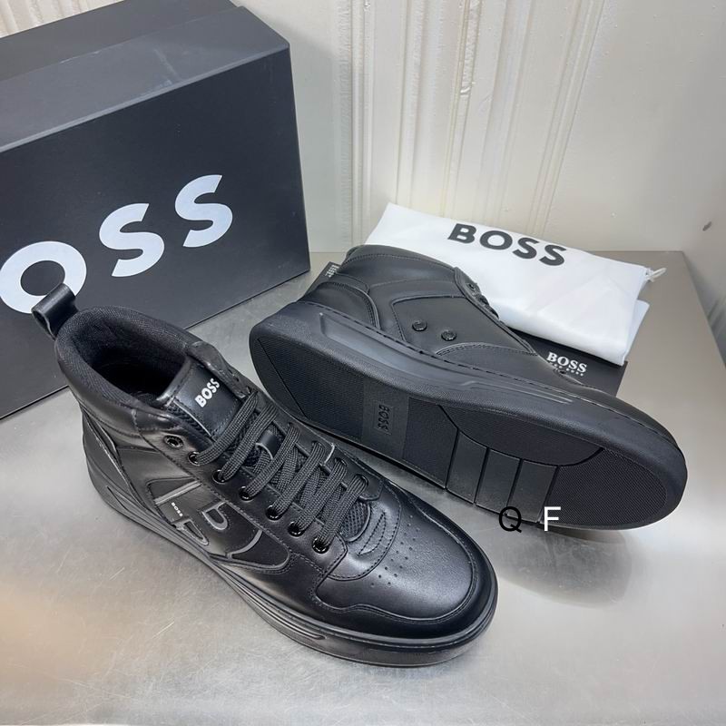 BOSS All-Black High-Top Sneaker. - Image 2