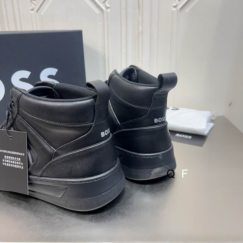 BOSS All-Black High-Top Sneaker. - Image 4