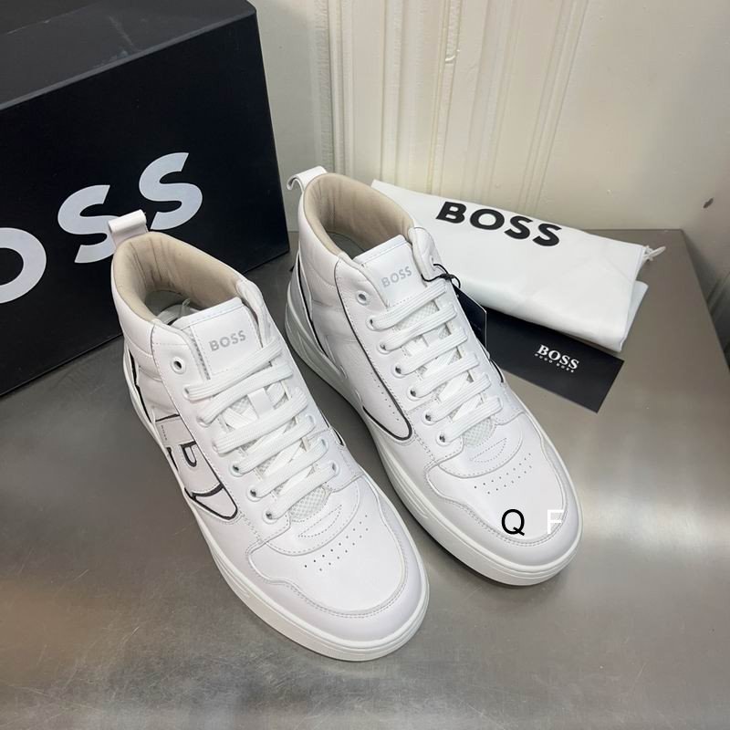 BOSS All-White High-Top Sneaker.