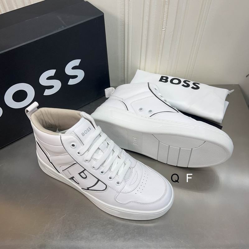 BOSS All-White High-Top Sneaker. - Image 3
