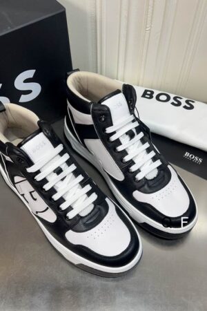 BOSS high-top sneakers on display