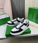 Bottega Veneta Navy Blue and White Woven Low-Top Sneaker