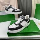 Bottega Veneta White and Black Woven Low-Top Sneaker