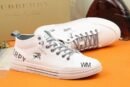 Burberry White Check and Black Low-Top Sneaker on display