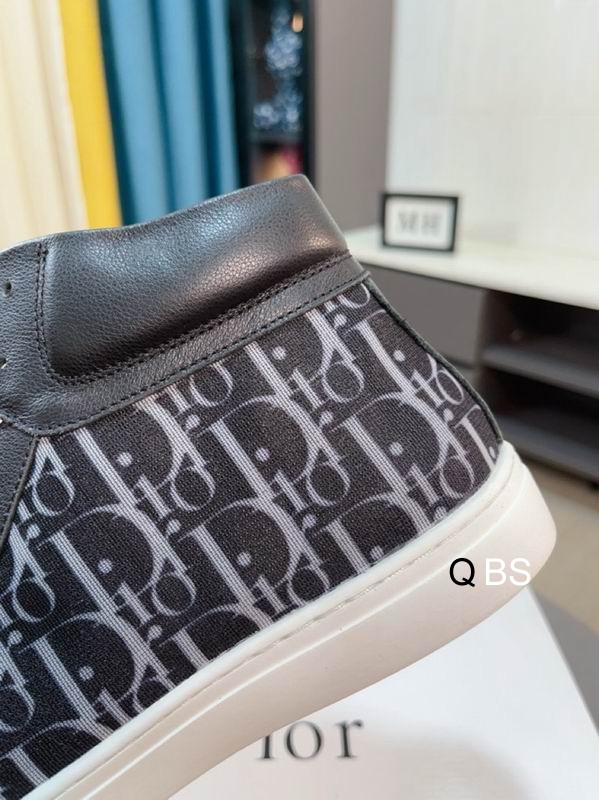 Dior B30 High-Top Sneaker in Black with White Sole. - Image 2