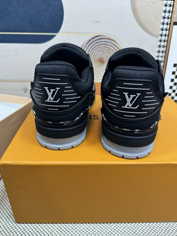 Louis Vuitton Trainer Sneakers - Black Leather & Mesh - Image 6