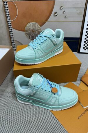 Louis Vuitton  Trainer Sneakers - Mint Green Leather