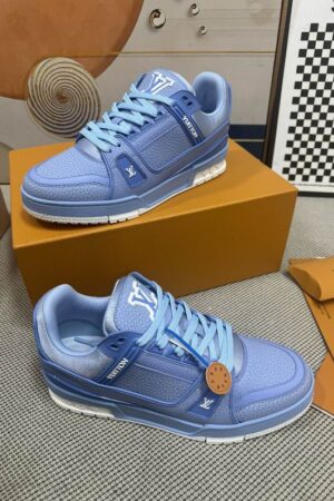 Louis Vuitton LV Trainer Sneakers - Monochromatic Blue Leather