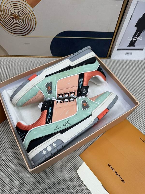 Louis VuittonTrainer Sneakers – The Peak of Pastel Peach & Mint Green - Image 5