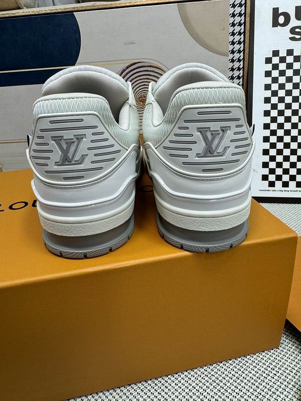 Louis Vuitton LV Trainer Sneakers - White & Grey Leather - Image 5