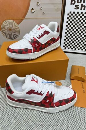 Louis Vuitton Trainer Sneakers – The Peak of White & Red Damier