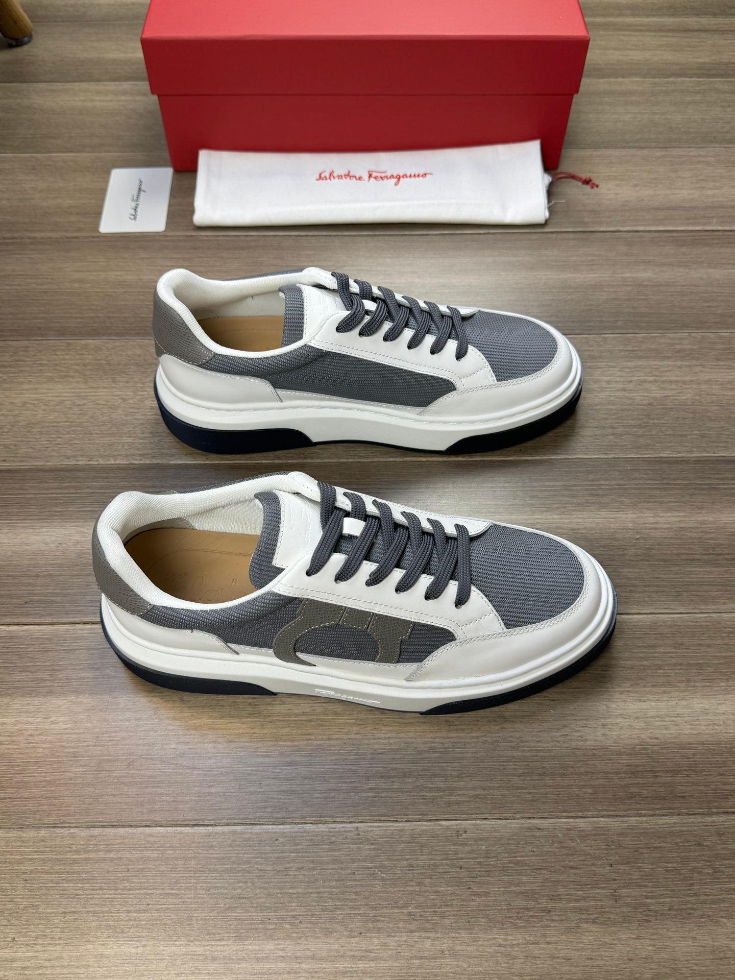 Salvatore Ferragamo Two-Tone Gancini Sport Sneakers