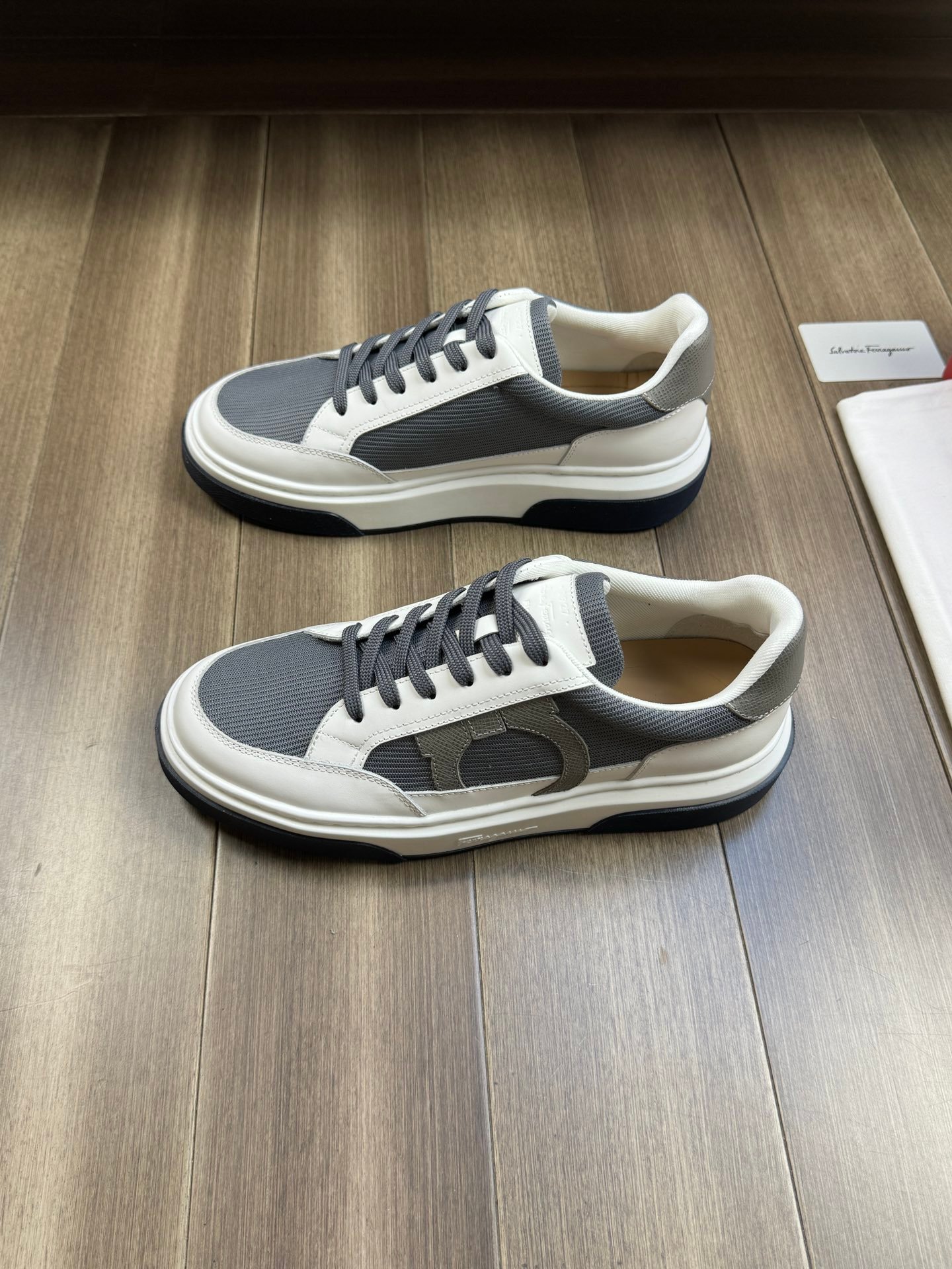 Salvatore Ferragamo Two-Tone Gancini Sport Sneakers - Image 5