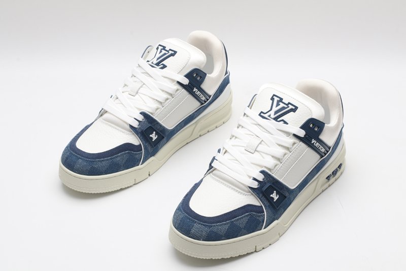Louis Vuitton Trainer Low-Top – The Peak of Blue Denim & White Luxury - Image 2