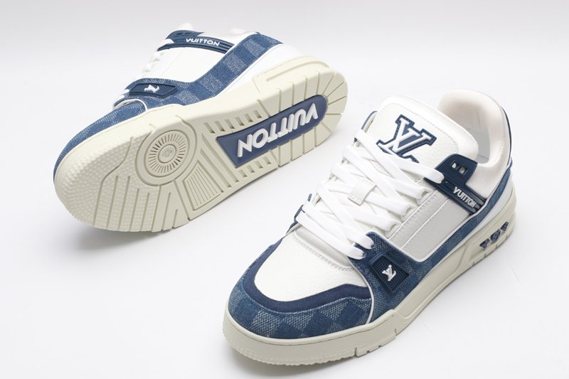 Louis Vuitton Trainer Low-Top – The Peak of Blue Denim & White Luxury - Image 4