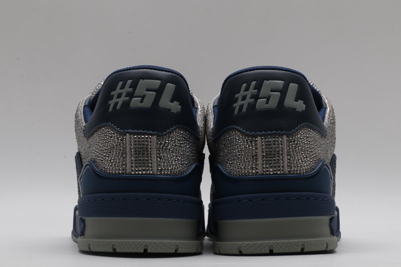 Louis Vuitton LV Trainer Sneakers - Navy Blue and Silver - Image 6