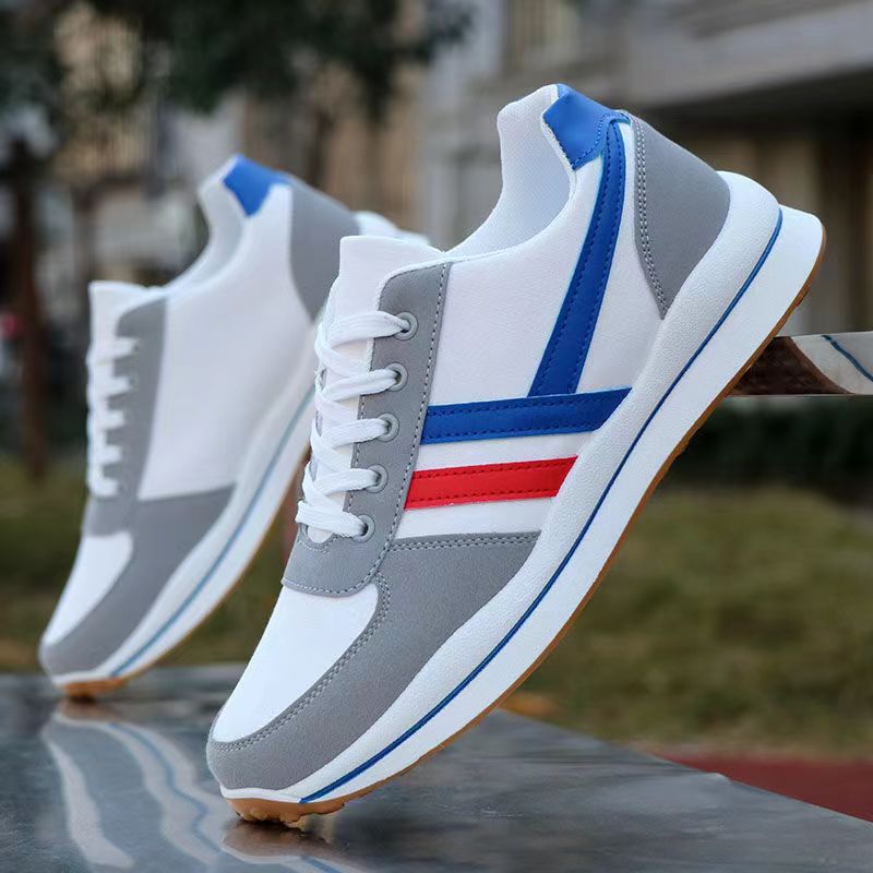 Casual White and Blue Canvas Shoes - Image 2