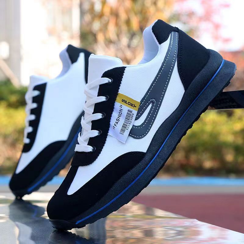 White and Gray Men's Casual Sneakers - Image 2