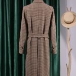 Burberry Inspired Houndstooth Belted Overcoat - Image 2