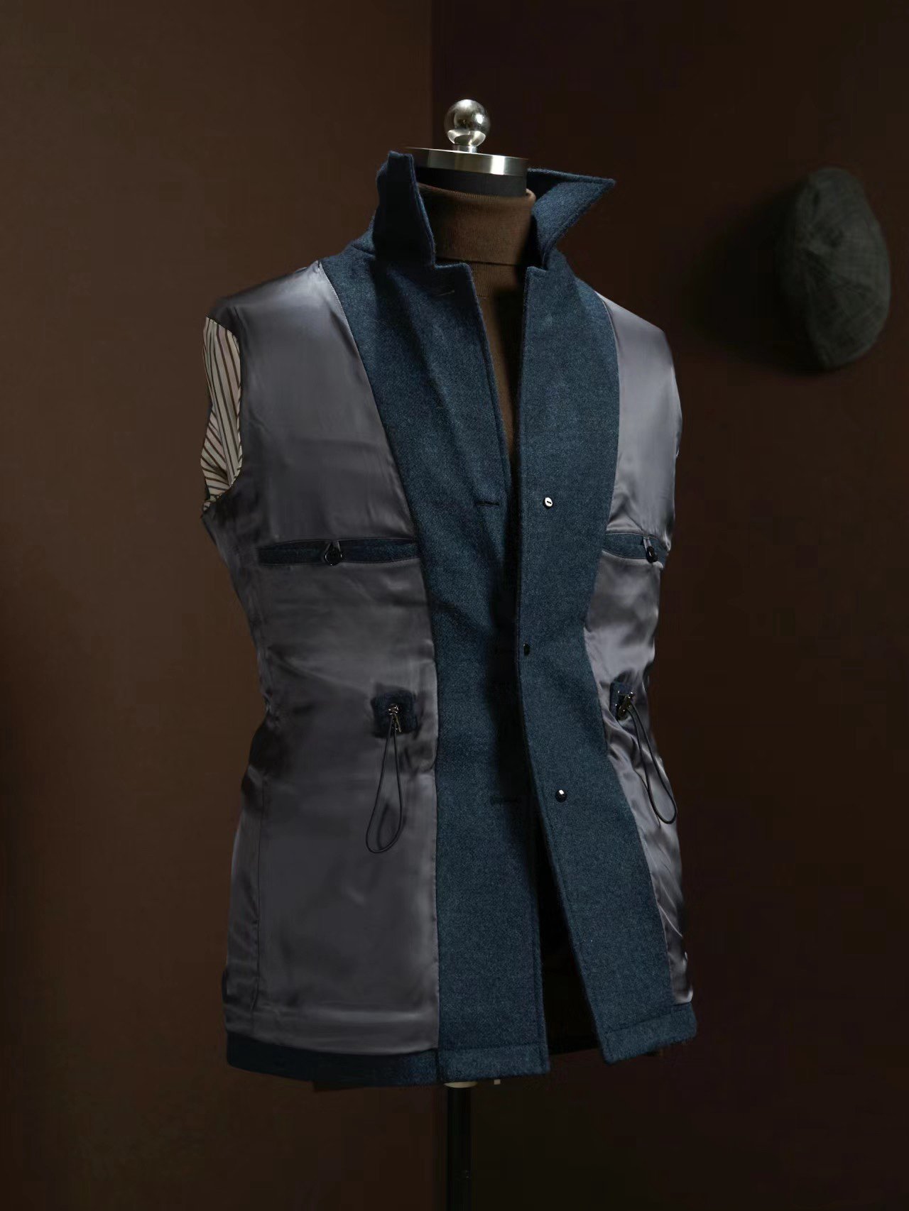 Burberry Navy Wool Utility Blazer Jacket - Image 2