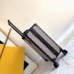 Gucci Monogram Beige Canvas Rolling Suitcase with Black Trim - Image 5