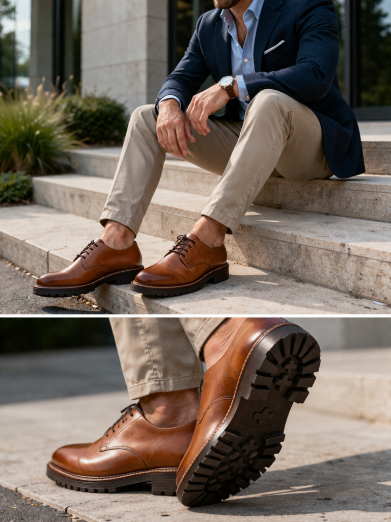 brown derby shoes