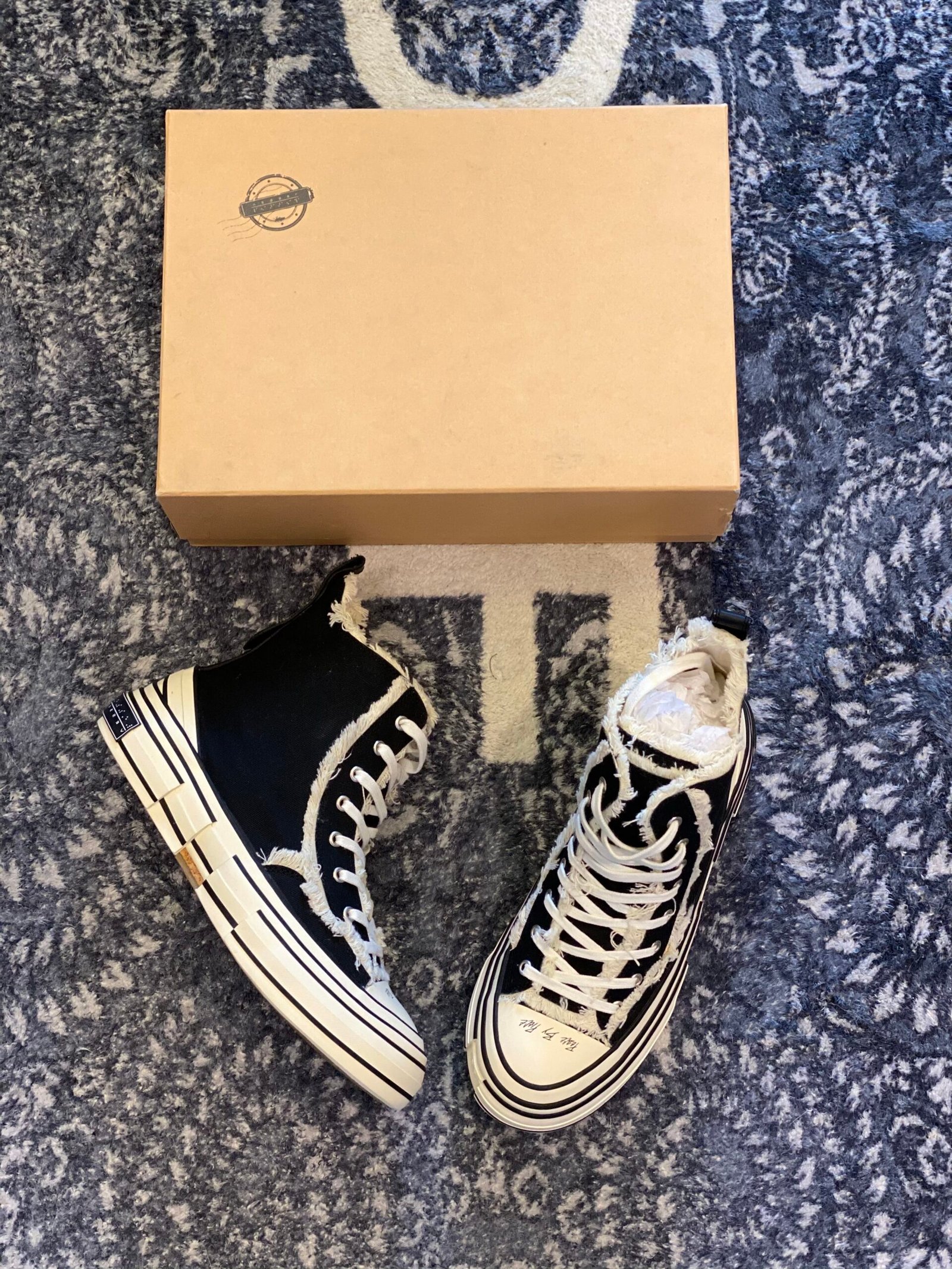 Vessel G.O.P. Lows Paisley High-Top Sneakers in Black and White - Image 2